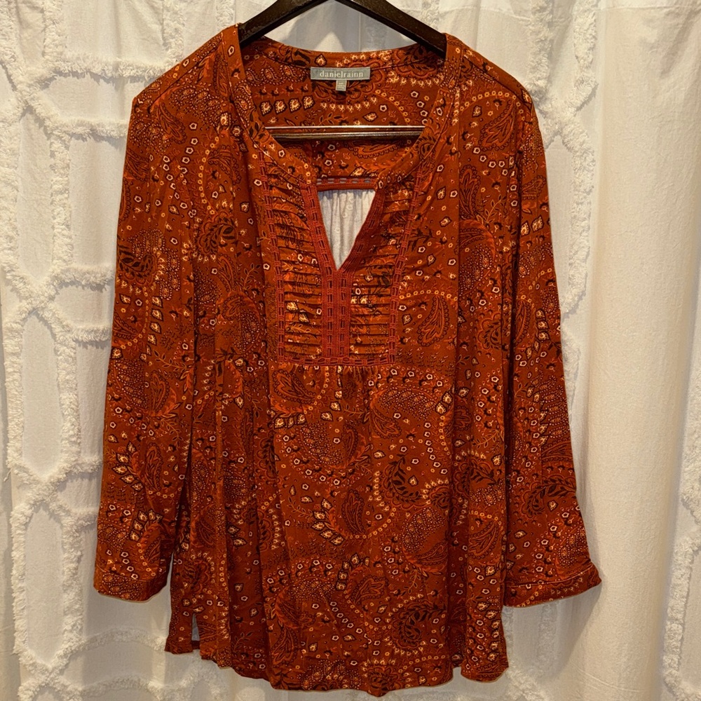Daniel Rainn Terracotta Paisley Tunic